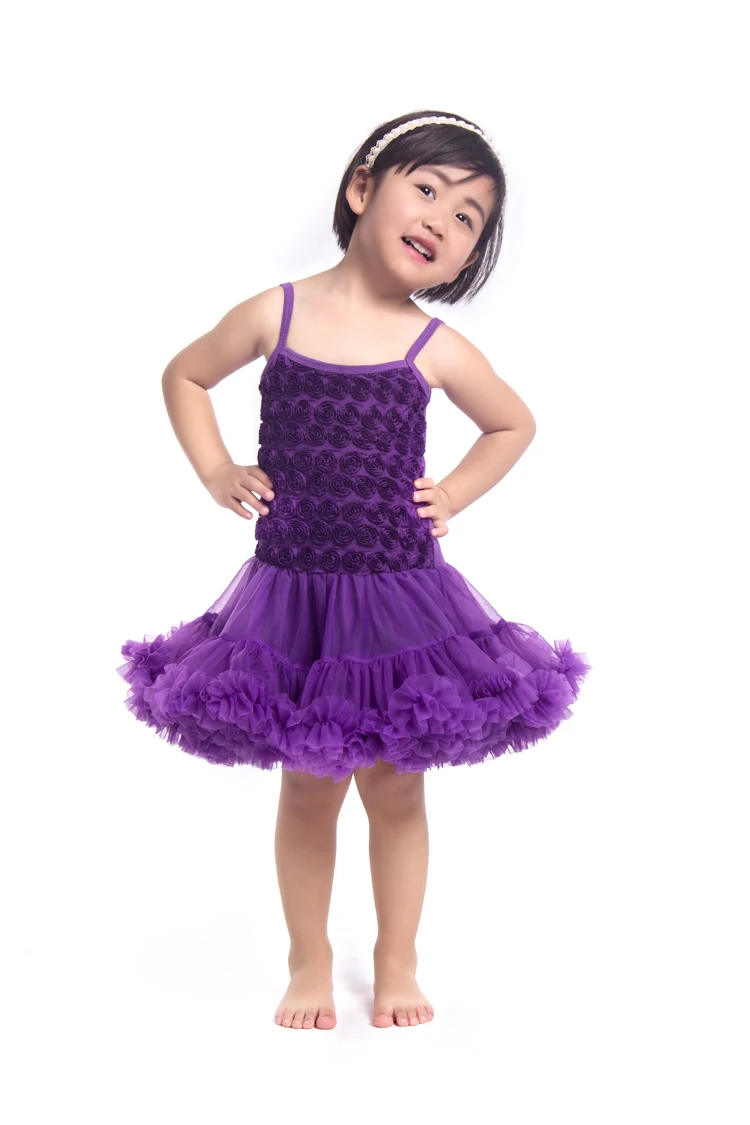 baby purple dresses baby fashion rosette children baby tutu dress for