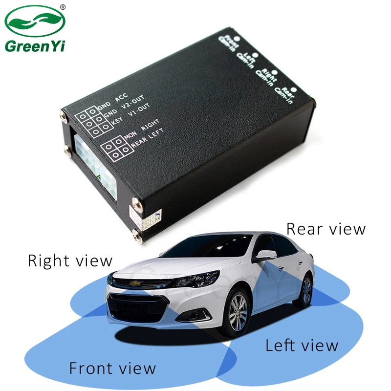 

4-Way 4CH Parking Monitor Video Control Switch Combiner Box For Left Right Front Rear Side View Car Parking Support 4 Cameras
