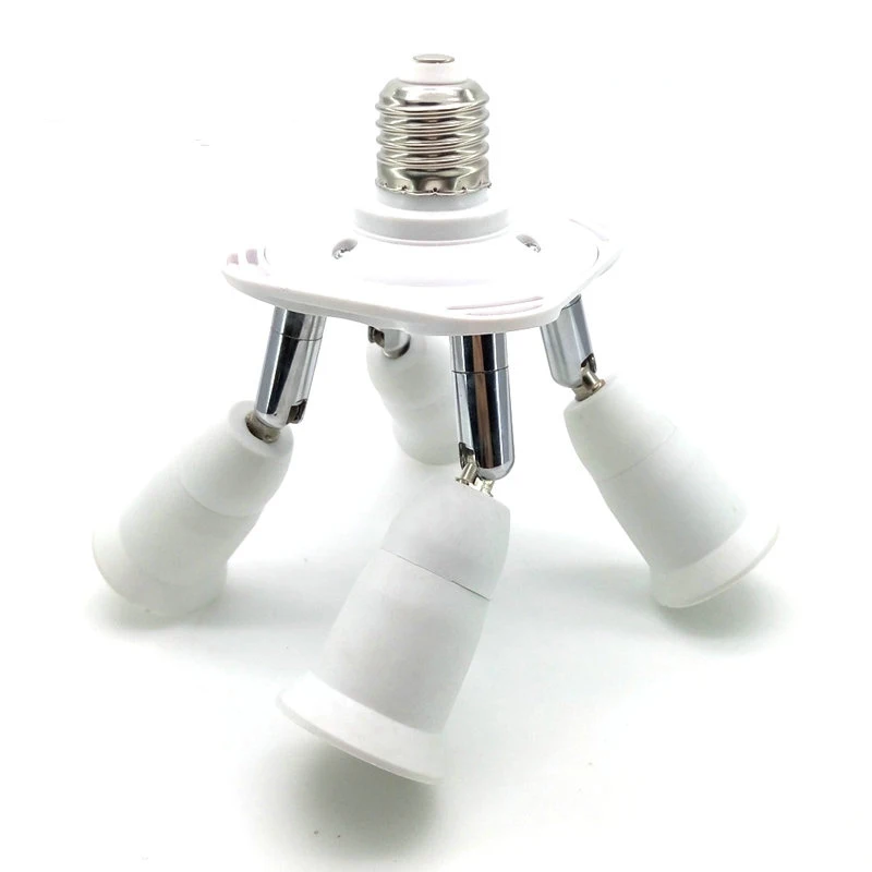 Ayarlanabilir 4 In1 E27 Taban LED Ampul Tutucu Soket Splitter I k 