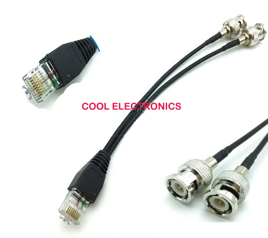 10 шт. RJ45 штекер-2 BNC штекер гнездовой разъем адаптер маршрутизатор тестовый кабель