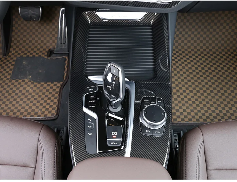 Углеродное волокно Стиль для BMW X3 X4 G01 G02 2018 19 машинный ABS центральной консоли
