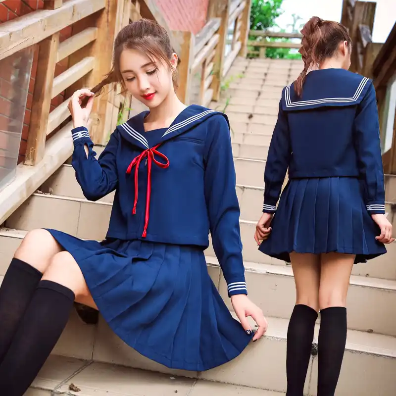 Japanese School Uniform Skirt Sailor Outfit Costumes JK Uniform Suit