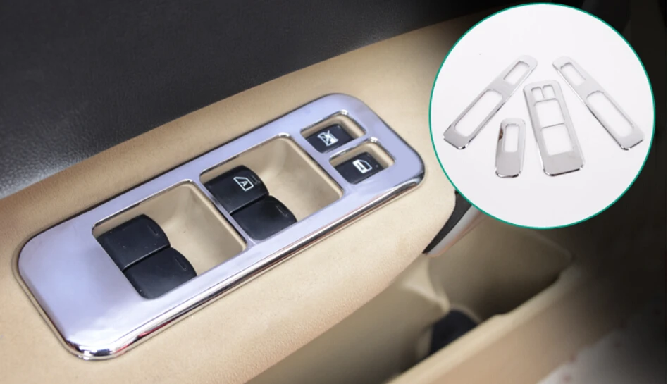 

4PCS ABS Chrome Window Switch Adjust Panel Cover For Nissan Qashqai Dualis 2008 2009 2010 2011 2012 2013