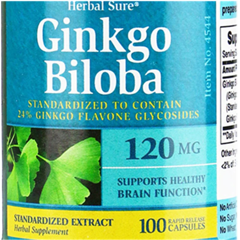 

Ginkgo Biloba Standardized Extract to contain 24 % ginkgo flavone glycosides 120MG 100 pcs Free shipping