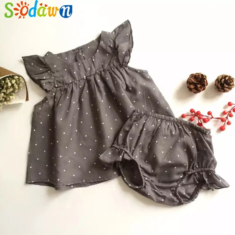 Sodawn 2018 Fashion Summer Style DOT font b Baby b font Girl Clothes COTTON Clothing Set