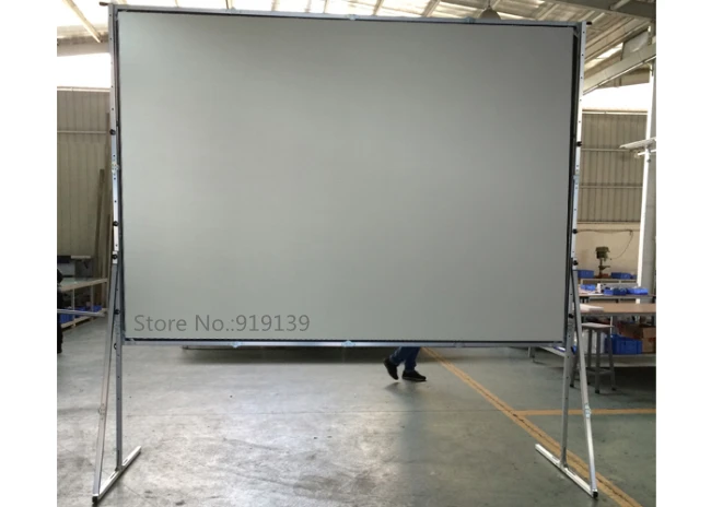 Большой задний проекционный экран 200 дюймов 4 на 3 формат быстро складывающийся экран s с квадратной трубчатой алюминиевой рамкой