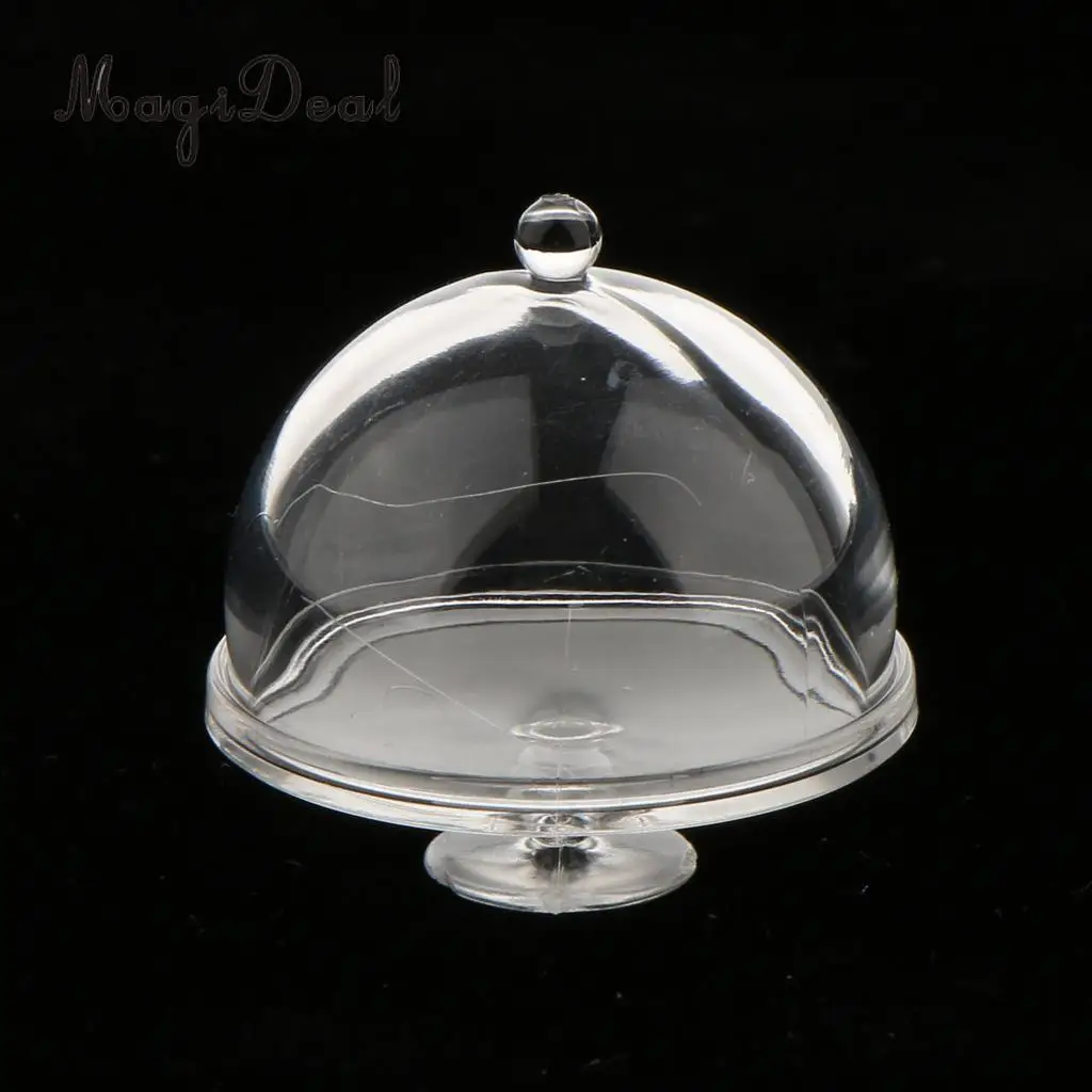 2Pcs Dollhouse Miniature 1//12 Clear Dessert Snack Cans with Half Round Lid