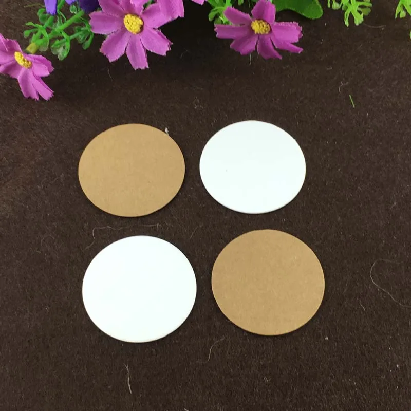 100pcs/lot Diameter 4cm Round Simple Style Brown White Blank Paper Tags for Garment Gift Box Bags Package Decoration Hang | Дом и сад