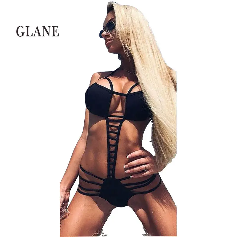 

2018 Women's Padded Push-up Bikini Set High Waist Swimsuit For Female Bathing Suit Bandage Swimwear New Sexy Thong Micro Bikini