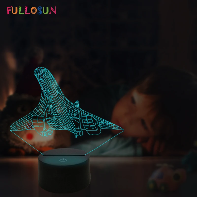 3D свет светодиодный ночник модель самолета лампы Дети Спальня лампы для детей Новинка свет