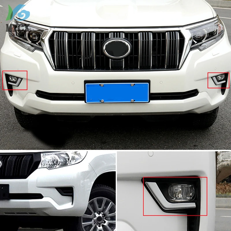 Для Toyota Cruiser Prado FJ150 FJ 150 2018 автомобильные хромированные Противотуманные фары из