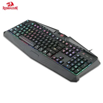 

Redragon K503 Gaming Keyboard 104 Keys RGB LED Backlit Ergonomic Design Full Size Membrane Keyboard for Gamer