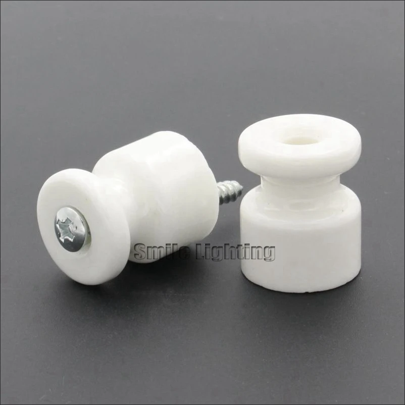 Porcelain insulators 6/15/100 Pieces Porcelain Insulator Wall Wiring Cable Fixings Twisted Cord Ceramic Insulators Guider with Screw Parts
