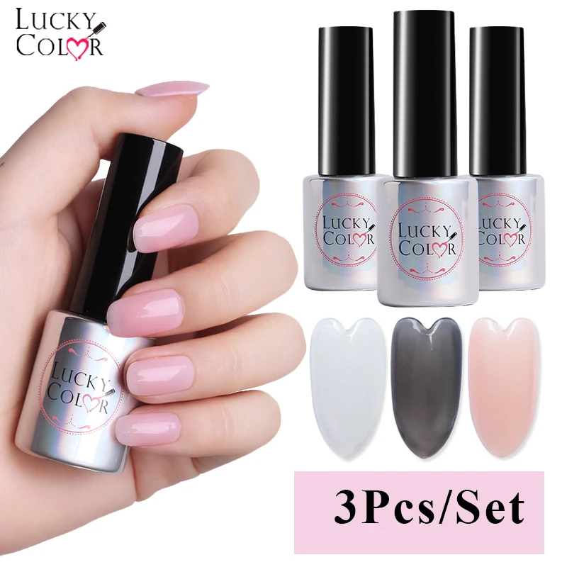 

3Pcs/Set Gel Polish Hybrid Semi Permanent Soak Off UV LED Top All For Nail Art Manicure Base Coat Nail Kit 10ML Lacquer
