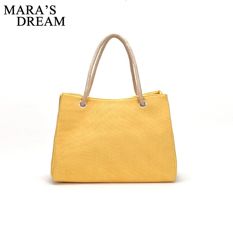 

Mara's Dream 2019 Pumped Burlap Women's Bag Solid Color Canvas Oxford Tote Large Capacity Shoulder Bag