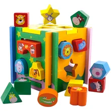 Игрушки для детей, детская деревянная игрушка, куб, геометрическая форма, обучающая детская Дошкольная образовательная игра игрушка, распознавание, головоломка