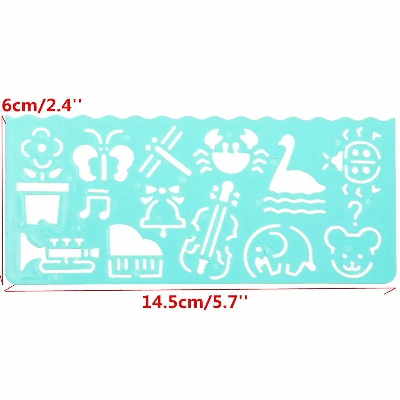 4 шт./компл. забавная пластиковая художественная графическая линейка-трафарет для студентов Детские Канцелярские принадлежности разных цветов случайным образом