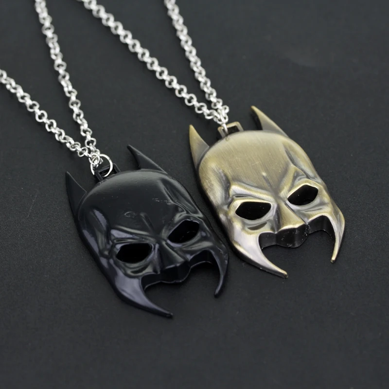 Batman Necklace Bat Men Black Golden Mask Kolye Pendant necklace maix