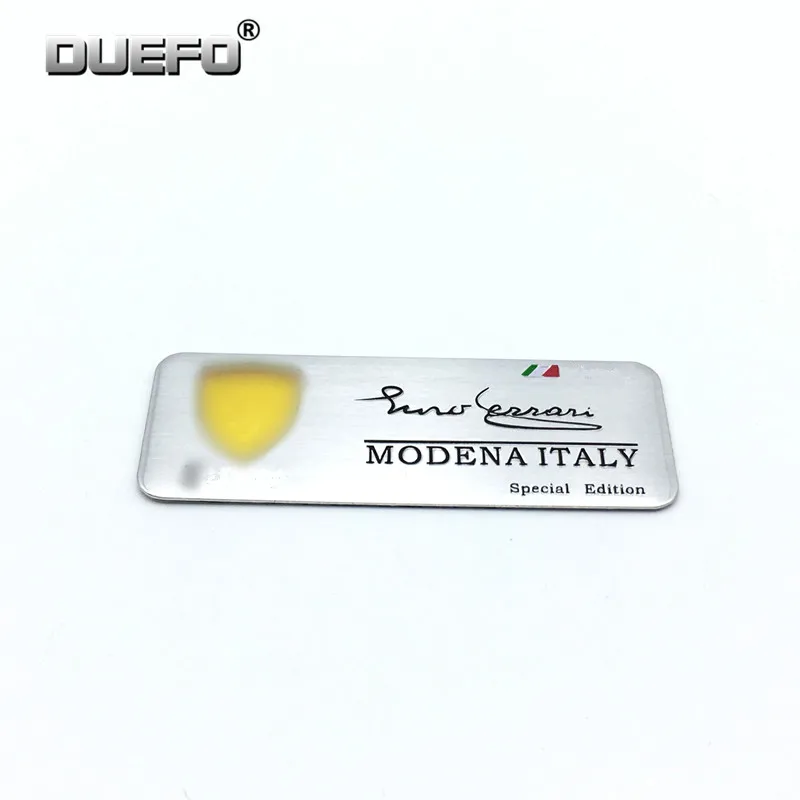 

10pcs/aluminum Sticker Car Fender Side Emblem Badge For Ferrari personality 458 F430 599 FF ENZO SJ Logo Nameplate emblem