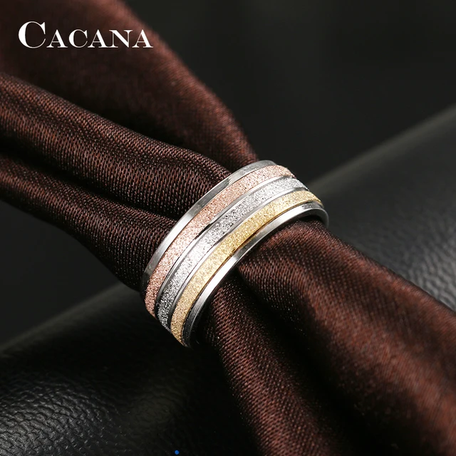Фото кольца cacana из нержавеющей стали для женщин трендовые обручальные цена