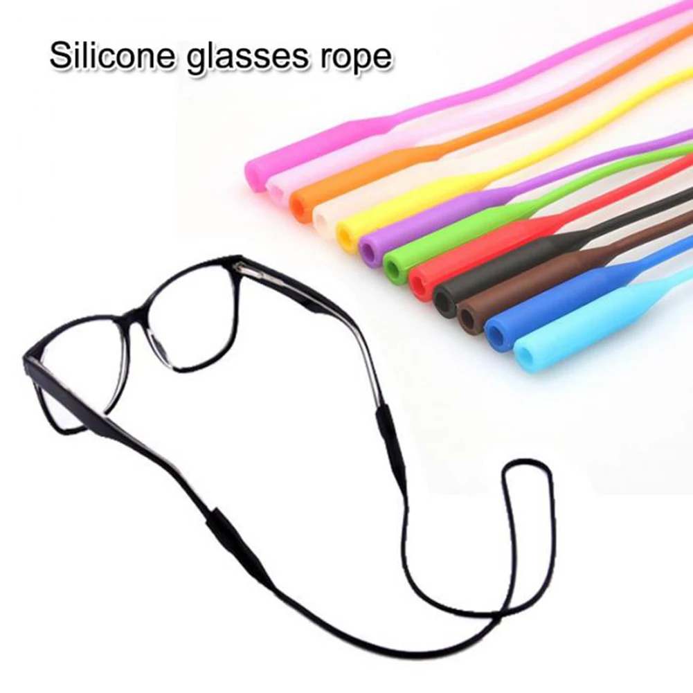 1 Pc Candy Color Elastic Silicone Eyeglasses Straps Sunglasses Chain Sports Anti-Slip String Glasses Ropes Band Cord Holder