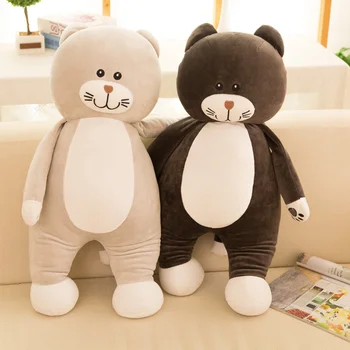 

60cm/75cm Super Soft Cat Plush Pillow Comfortable Cat Stuffed Cartoon Animal Toy Girls Accompany Cushion Doll Kids Birthday Gift