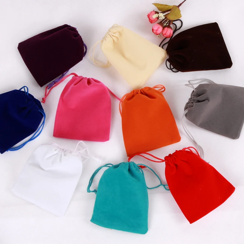 Wholesale Nice Velvet Bags Jewelry Pouches Lake Velvet Gift Bags 5x7 7x9 9x12 15x20cm Sizes for Necklace Bracelet Earring Rings