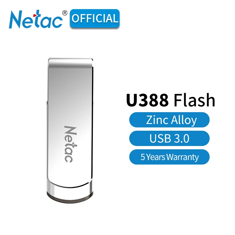 Зеленый Металлический флеш-диск USB 3,0 Netac U388 из алюминиевого сплава, 16 ГБ, 32 ГБ, 64 ГБ, 128 ГБ, флеш-накопитель USB, вращающийся на 360 градусов - Цвет: Зеленый