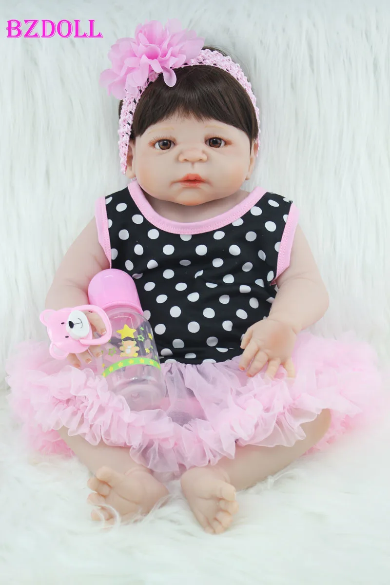 BZDOLL 55 см силиконовая кукла для новорожденных подарок на день рождения игрушка