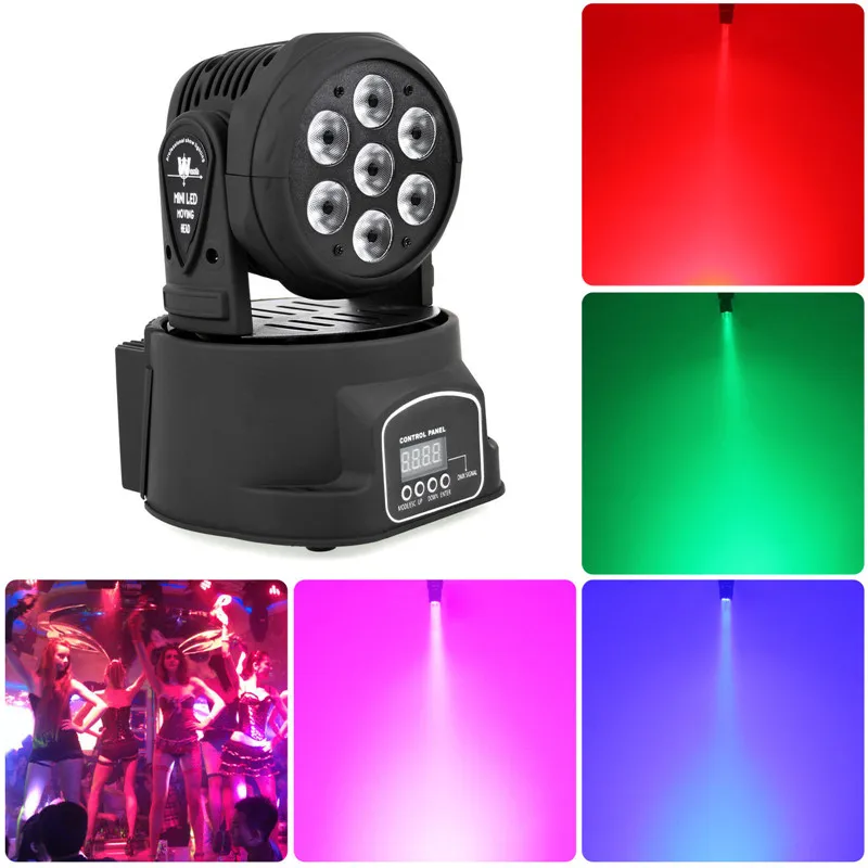 

Led Moving Head Wash 7x12w Mini Music Sound Light 7*12W Stage Christmas Party lumiere Laser Show Disco Dj Dmx RGBW 4 in 1 leds