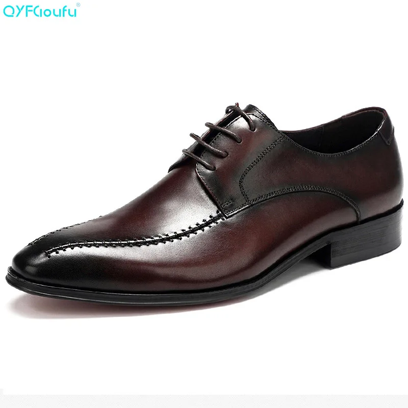 

Fashion Wedding Shoe For Men Brand Luxury Dress Shoes Genuine Leather High Quality Cow Leather Handmade Mens Shoes