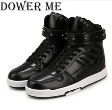 2016 Fashion Rivet shoes men high top mens shoes casual flat heel Free Shipping