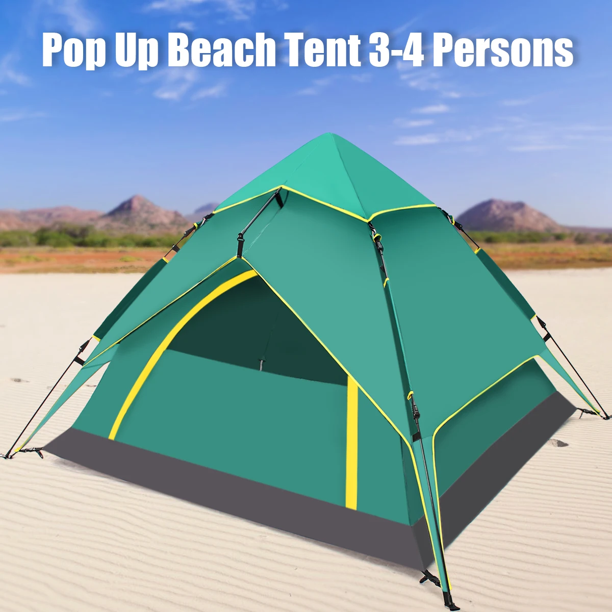 

4 Person Camping Quick Pop Up Tent Shelter Hiking Fishing Waterproof Outdoor Beach HikingTen