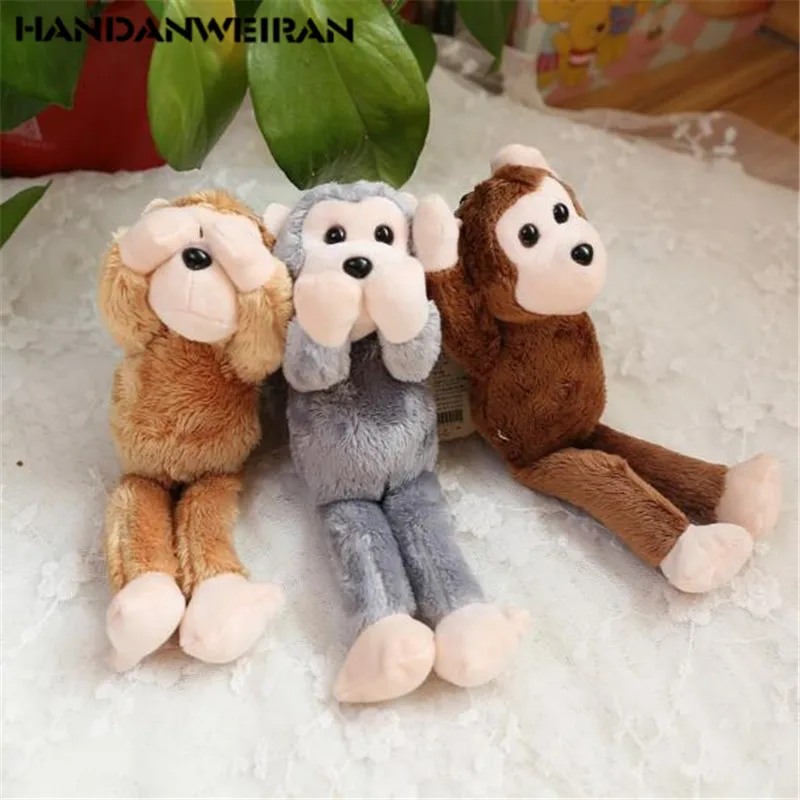 

1PCS Mini Plush Shy Monkey Toys Small Pendant Kawaii Cute Monkeys Soft Stuffed Toy For Kids 2019 New Hot Sale 16CM HANDANWEIRAN