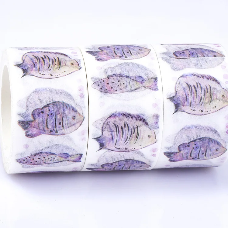

1pc Drawing Fish Washi Tape DIY Decorative Sticky Paper Masking Tape Self Adhesive Tape Scrapbook Tape