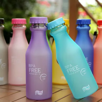 

550mL BPA Free Portable Water Bottle for Travel Yoga Running Camping Candy Colors Unbreakable Frosted Leak-proof Plastic kettle