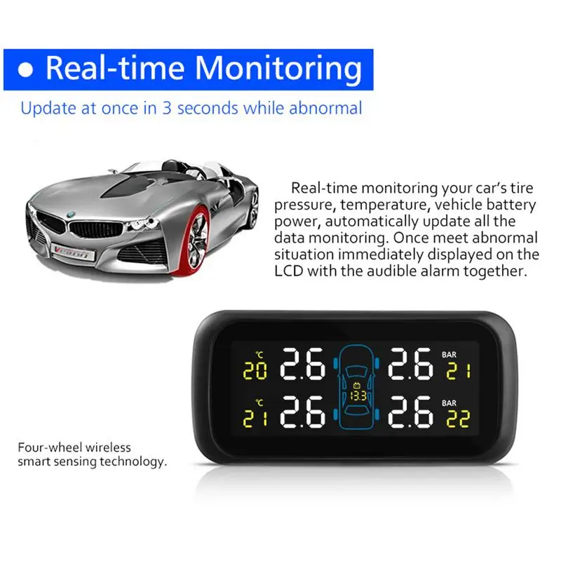 Универсальный многофункциональный автомобильный TPMS цветной дисплей давления в