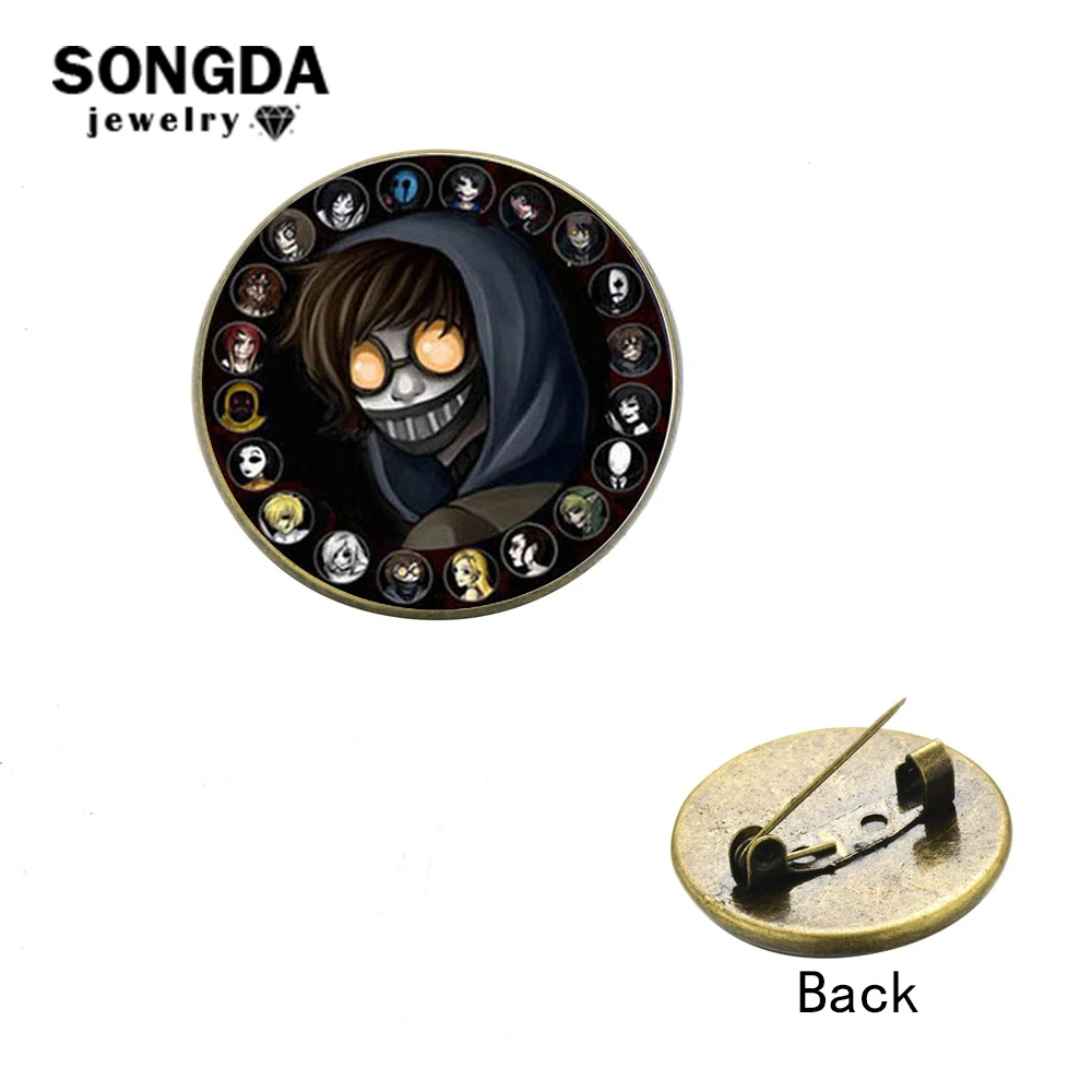 

SONGDA Jeff And Jane The Killer Brooch Pins Creepypasta Creepy Pasta Ticci Toby Gothic Cool Icons Badges on Backpack Hat Clothes