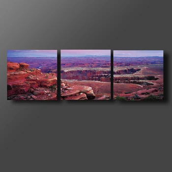 

3 Pieces Canvas Painting Red Mountain Wall Art Living Room Decor Gift