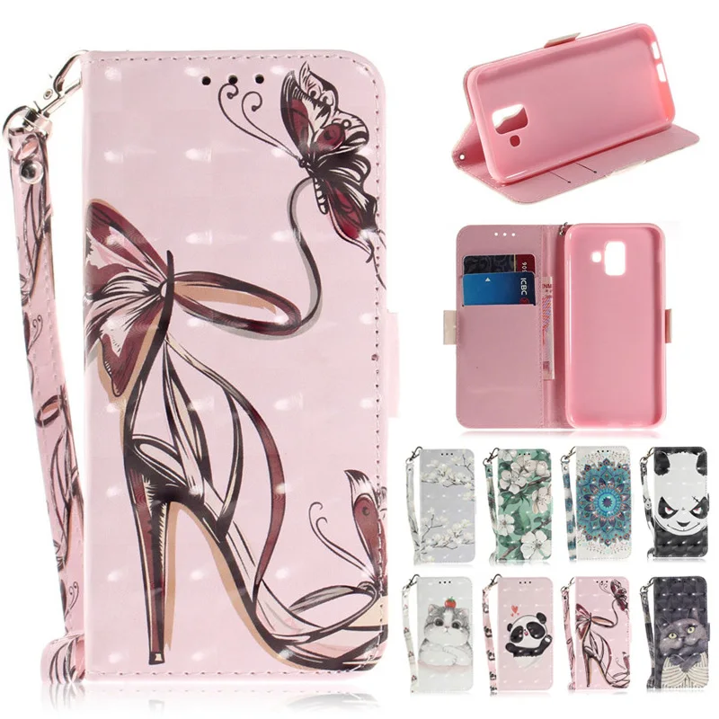 

3D Embossed Flip PU Leather Case For Samsung Note 9 Soft Silicone Wallet Cover Case For Samsung S9 S8 Plus J3 J5 J7 2017 Pro