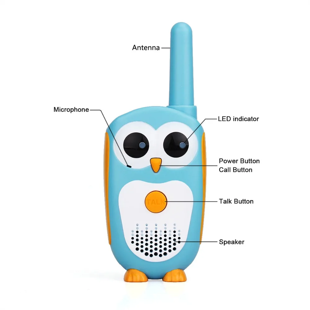 2 шт. Retevis RT30 Сова рация детская Мини Портативная детская радио 0,5 Вт 1CH FRS/PMR PMR446 2 способ радио игрушка Рождественский подарок