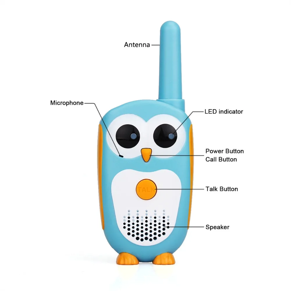 2pcs Retevis RT30 Cute Cartoon Owl Walkie Talkie Kids Mini Portable Children Radio 0.5W 1CH FRS/PMR PMR446 2 Way Radio Toy Gift 2pcs Retevis RT30 Cute Cartoon Owl Walkie Talkie Kids Mini Portable Children Radio 0.5W 1CH FRS/PMR PMR446 2 Way Radio Toy Gift