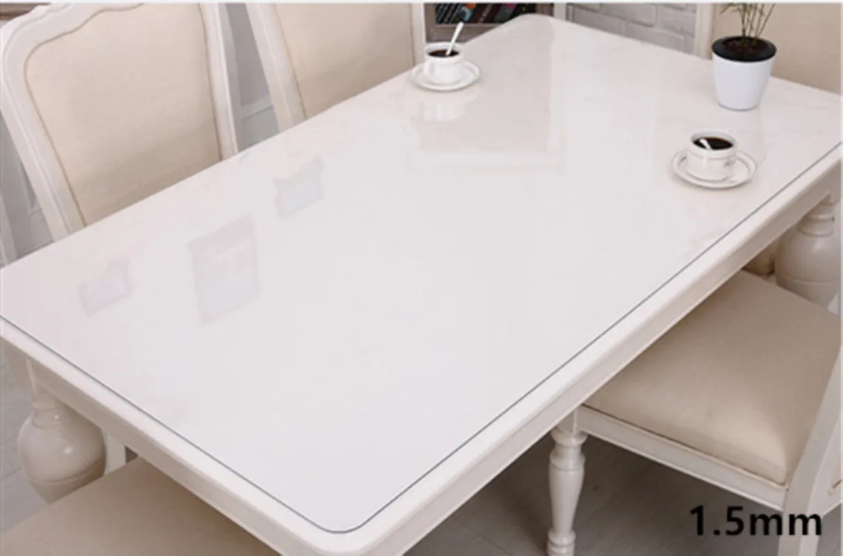 

PVC Tablecloth Transparent Waterproof Kitchen Pattern Oil Glass High Quality Soft GlassTablecloth 1.0 1.5 2.0 3.0 5.0mm