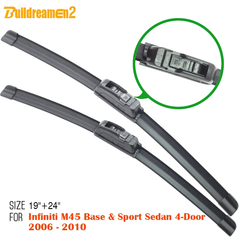 

Buildreamen2 Car Bracketless Windshield Wiper Auto Windscreen Wiper Blade For Infiniti M45 Base & Sport Sedan 4-Door 2006-2010