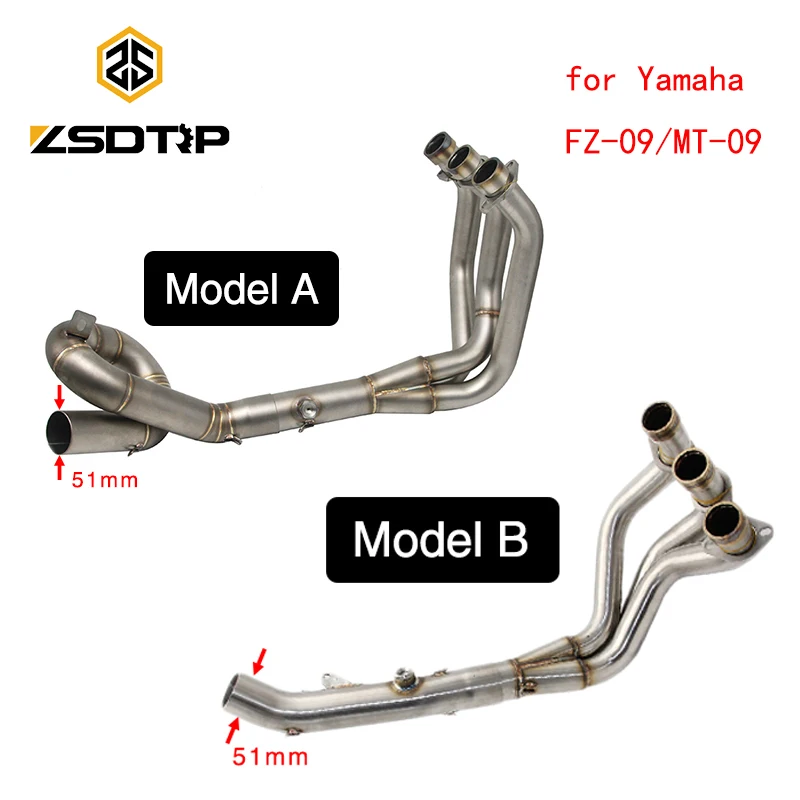 ZSDTRP Modified Motorcycle Middle Muffler Exhaust Pipe Full System Front Tube For Yamaha FZ-09/MT-09 | Автомобили и мотоциклы