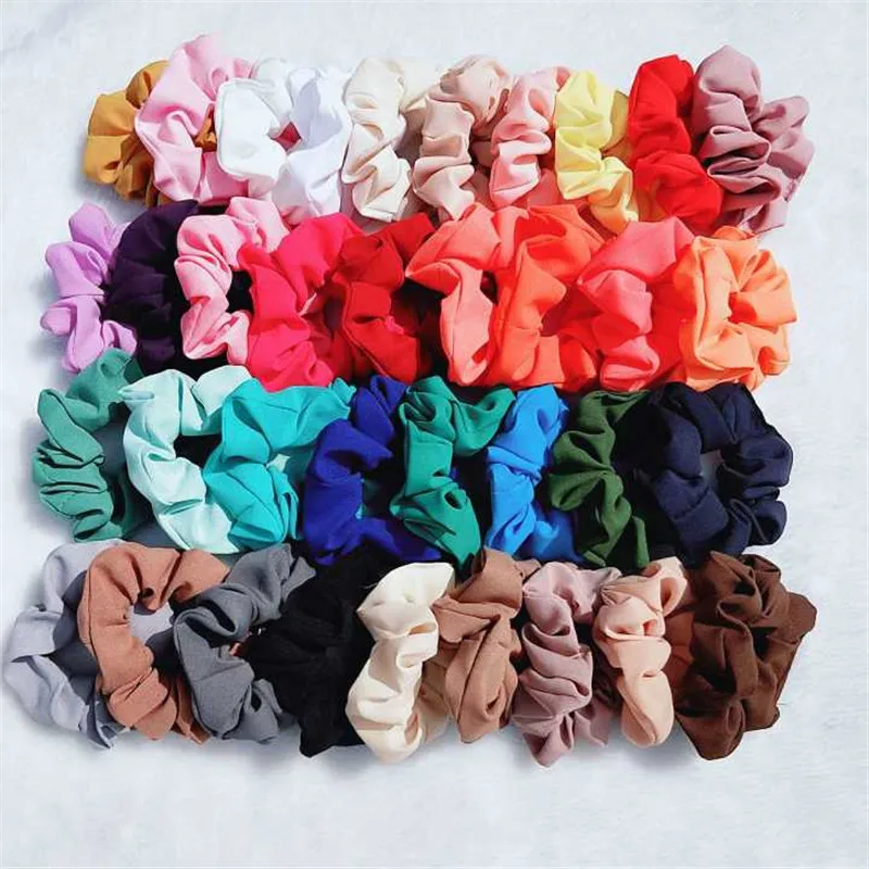 

1 Pc Solid Hair Scrunchies Chiffon Scrunchie Women Elastic Hair Bands Girls Headwear Rubber Hair Ties Hair Accessories 36 Colors