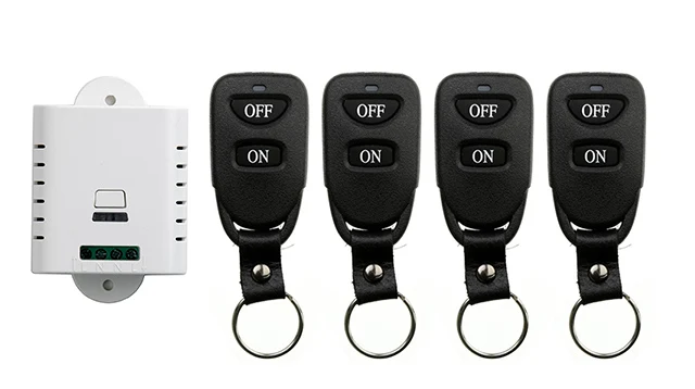 

85V 110V 120V 220V 250V 10A 1CH Remote Control Light Switch Relay Output Radio Receiver Module and 4 pcs Belt buckle Transmitter