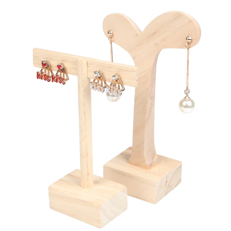 

Wood Display Rack Earrings Display Stand Earrings of 2 Pairs Bean sprout Jewelry Earring Storage Organizer Jewelry Exhibit Props