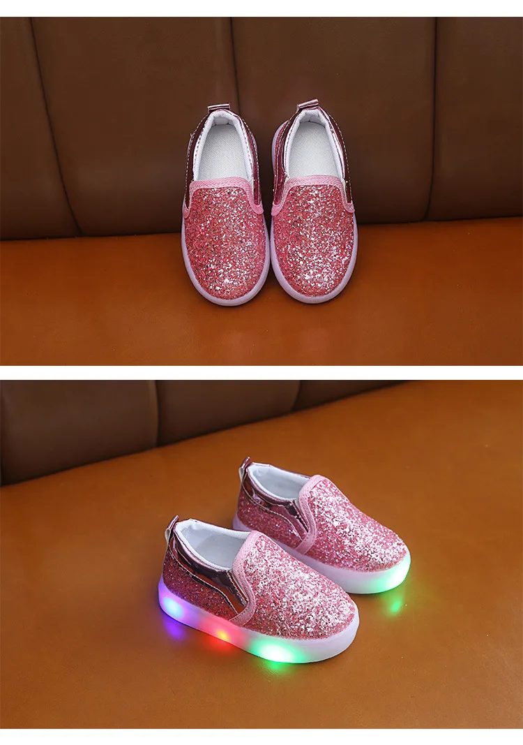 Популярная детская обувь с подсветкой для мальчиков и девочек, Спортивные Светящиеся кроссовки, Детские светящиеся кроссовки с блестками, Детские светящиеся кроссовки
