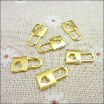 

200 pcs Charms Heart Lock Pendant Gold plated Zinc Alloy Fit Bracelet Necklace DIY Metal Jewelry Findings